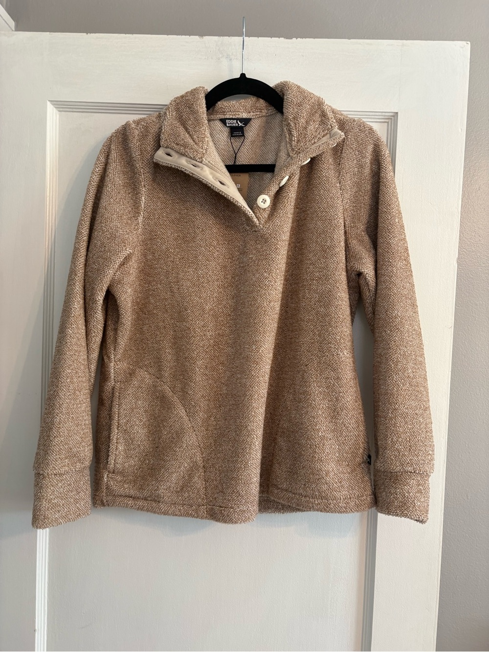 NWT Eddie Bauer Women's Pullover Sherpa-Lined Sweater Size Small